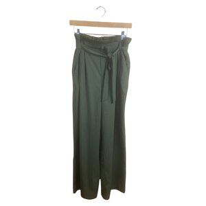 A New Day Green High Waisted Straight Leg Paperbag Pants